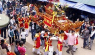 Lễ hội Tản Viên Sơn Thánh lần đầu tiên phục dựng nghi lễ rước kiệu liên vùng sau nhiều năm gián đoạn