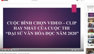Bình chọn video-clip hay nhất của Cuộc thi Đại sứ Văn hóa đọc năm 2020