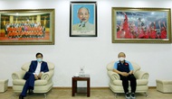 Bộ trưởng Bộ VHTTDL Nguyễn Ngọc Thiện thăm và chúc Tết Liên đoàn bóng đá Việt Nam