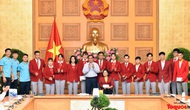 Chùm ảnh: Thủ tướng Phạm Minh Chính gặp mặt đoàn thể thao Việt Nam tham dự Olympic Tokyo 2020