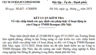 Kết luận kiểm tra về việc chấp hành các quy định của pháp luật về hoạt động in của Công ty TNHH Dynapac (Hà Nội)