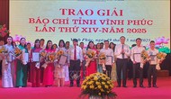 Vĩnh Phúc: Giải Báo chí tỉnh lần thứ XIV năm 2025, nhiều tác phẩm báo chí xuất sắc được vinh danh