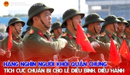 Hàng nghìn người khối quần chúng tích cực chuẩn bị cho Lễ diễu binh, diễu hành kỷ niệm 80 năm Quốc khánh 2/9