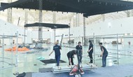 Thi công đồng loạt các gian hàng cho Triển lãm thành tựu Đất nước nhân dịp kỷ niệm 80 năm Ngày Quốc khánh