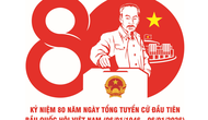 Mẫu biểu trưng sử dụng trong các hoạt động tuyên truyền Kỷ niệm 80 năm Ngày Tổng tuyển cử đầu tiên bầu Quốc hội Việt Nam 