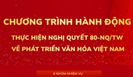 [Infographic] Tám nhóm nhiệm vụ trong Chương trình hành động thực hiện Nghị quyết 80-NQ/TW về phát triển văn hóa Việt Nam