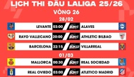 Tâm điểm thể thao vòng 26 giải LALIGA EA SPORTS 2025/26 trên kênh SCTV