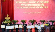 Kế hoạch xét tặng “Giải thưởng Hồ Chí Minh”, “Giải thưởng Nhà nước” về văn học, nghệ thuật năm 2016