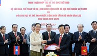 Bộ trưởng Nguyễn Ngọc Thiện ký biên bản thỏa thuận hợp tác Thể dục Thể thao với Bộ Giáo dục và Thể thao Lào