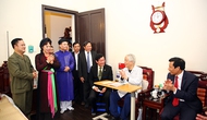 Bộ trưởng Nguyễn Ngọc Thiện chúc nguyên Tổng Bí thư Đỗ Mười trường thọ 100 tuổi