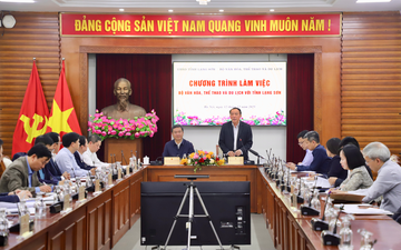 Bộ trưởng Nguyễn Văn Hùng làm việc với lãnh đạo tỉnh Lạng Sơn về kết quả thực hiện công tác văn hóa, thể thao và du lịch năm 2025 