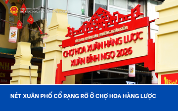 Nét xuân phố cổ rạng rỡ ở chợ hoa Hàng Lược
