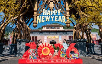 Hàng nghìn du khách choáng ngợp với biển hoa tulip trên đỉnh Bà Nà dịp Tết 2026