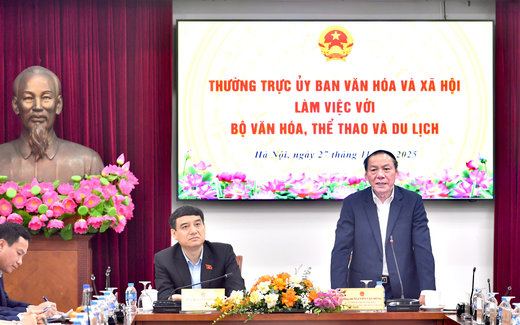 Thường trực Ủy ban Văn hóa và Xã hội của Quốc hội làm việc với Bộ VHTTDL