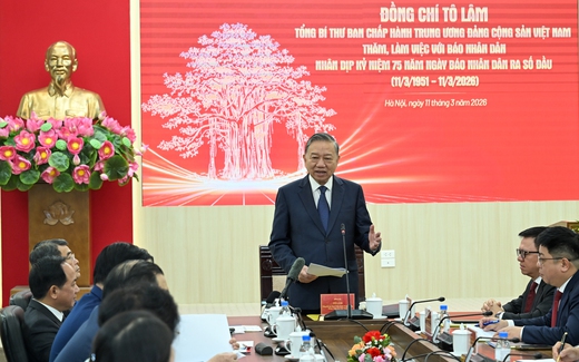 Tổng Bí thư Tô Lâm thăm và làm việc với Báo Nhân Dân nhân dịp kỷ niệm 75 năm Ngày Báo Nhân Dân ra số đầu