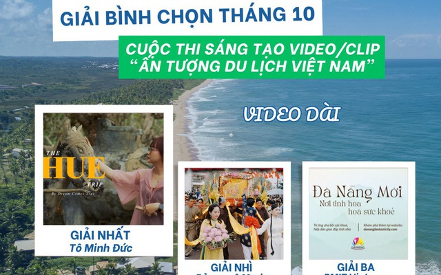 Công bố giải bình chọn tháng 10 Cuộc thi sáng tạo video/clip Ấn tượng Du lịch Việt Nam