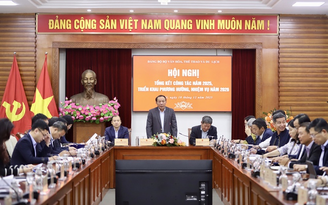 Đảng ủy Bộ VHTTDL tổ chức Hội nghị tổng kết công tác Đảng năm 2025, triển khai phương hướng, nhiệm vụ năm 2026