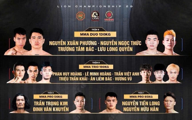 Lion Championship 29: Tâm điểm màn chạm trán 3v3 giữa các võ sĩ Việt Nam và đại diện của Trung Quốc
