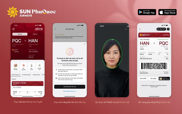 Từ ngày 01/01/2026, hành khách Sun PhuQuoc Airways có thể làm thủ tục bay bằng sinh trắc học