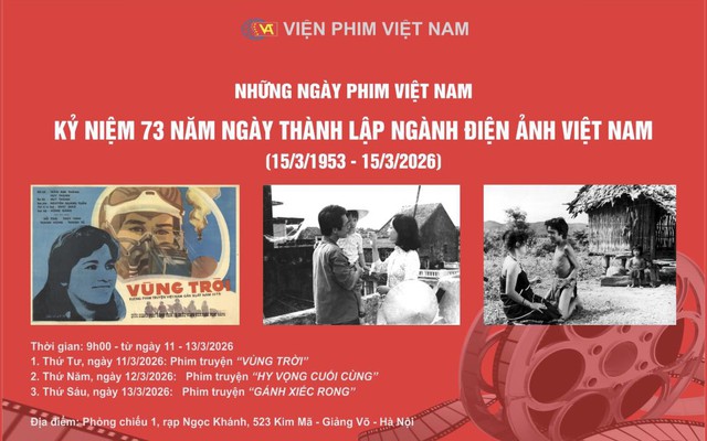Chiếu 3 bộ phim miễn phí kỷ niệm 73 năm Ngày thành lập ngành Điện ảnh Việt Nam